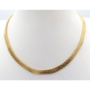 Vintage MONET Gold Tone Flat Chain Choker Necklace Classic Elegant Minimalist